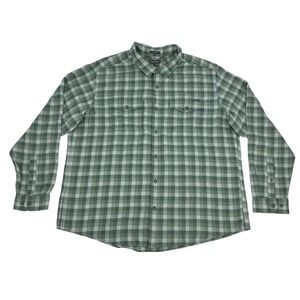 Eddie Bauer Shirt Men's 2XL Green‎ Plaid Adventurer 4-Season Flannel NEW